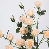 Real Touch 5-Head Rose Spray in Champagne – 30"