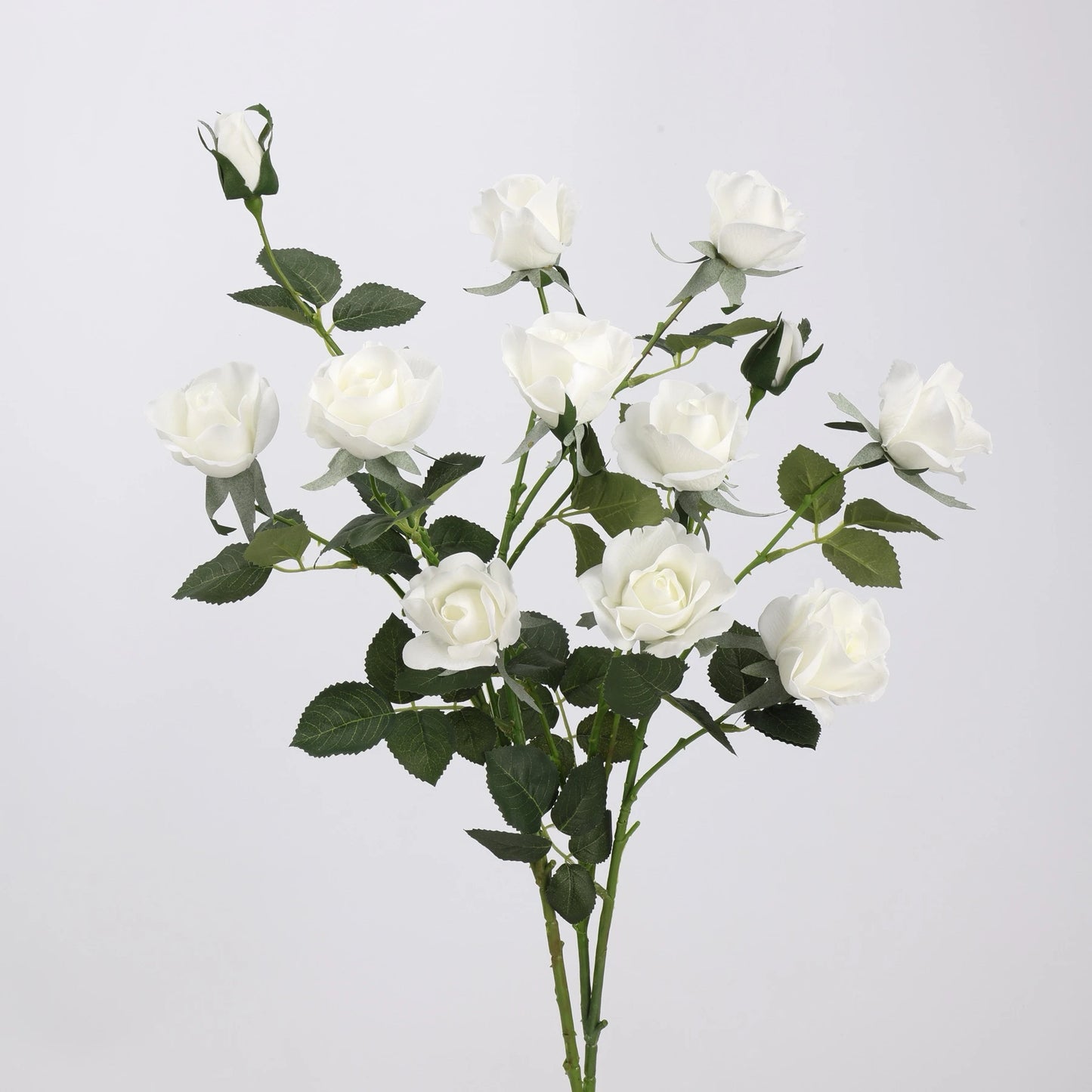 Real Touch 5-Head Rose Spray in White– 30"