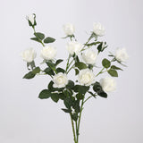 Real Touch 5-Head Rose Spray in White– 30"