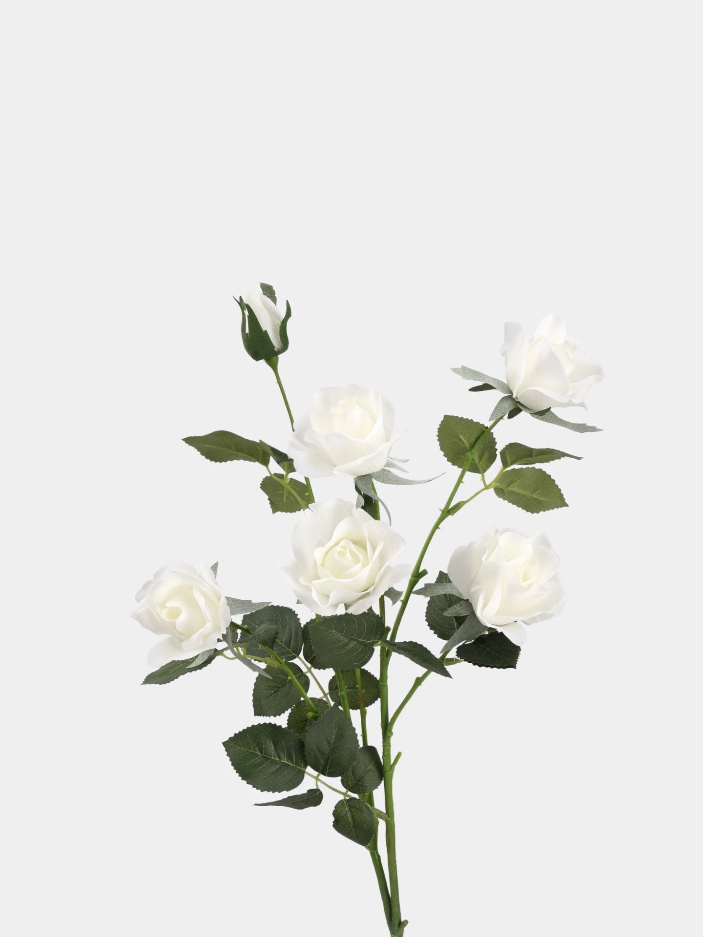 Real Touch 5-Head Rose Spray in White– 30"