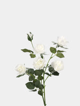 Real Touch 5-Head Rose Spray in White– 30"