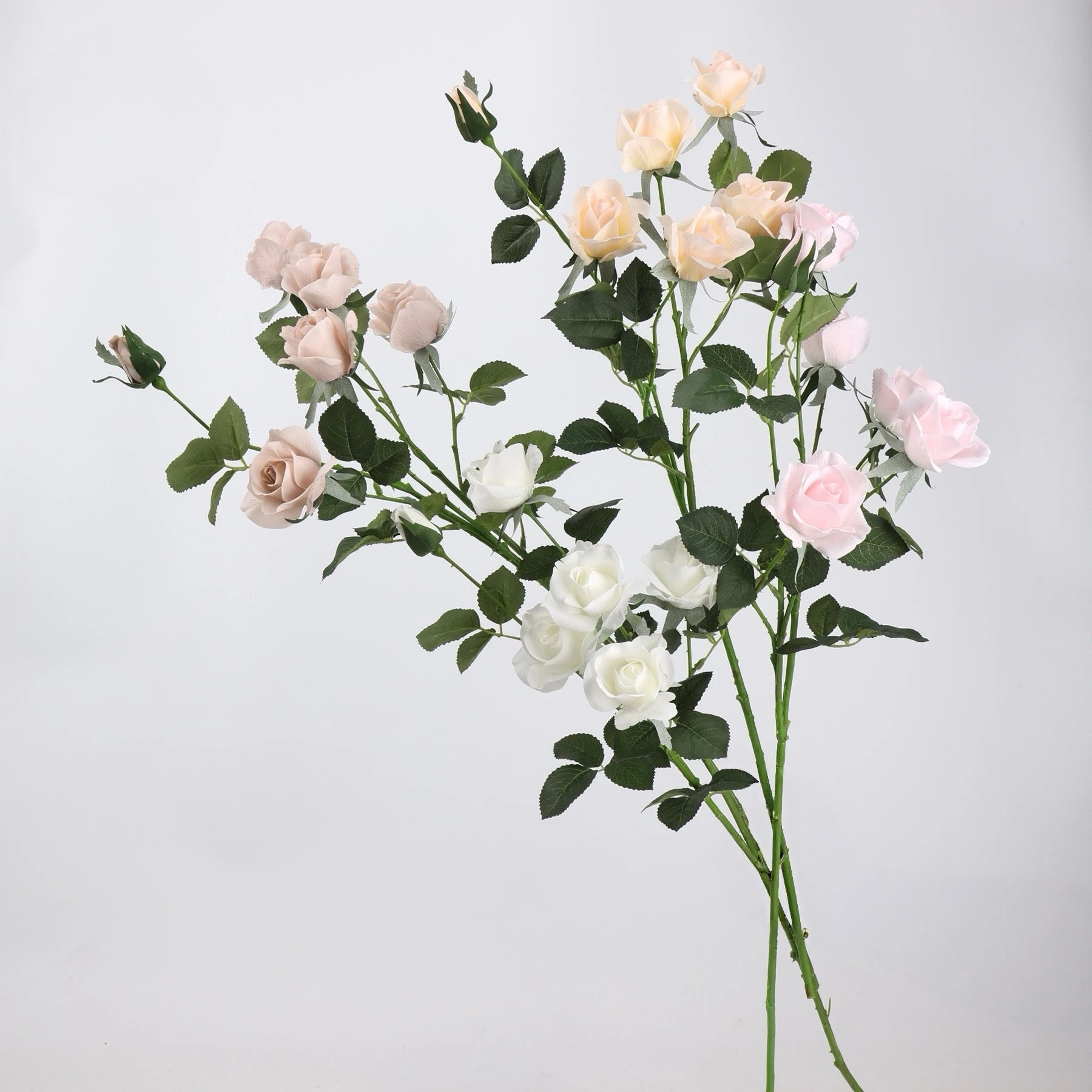 Real Touch 5-Head Rose Spray in Pink– 30"