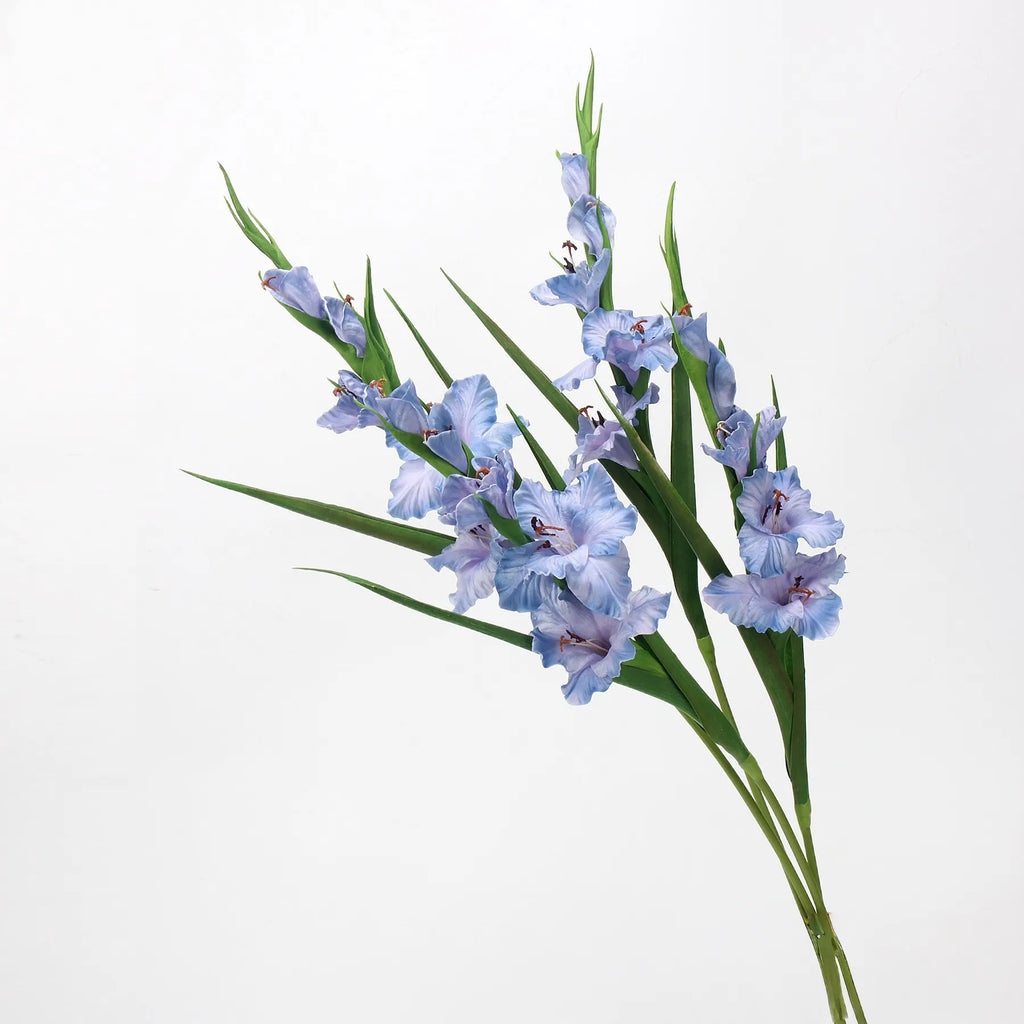 Real Touch Artificial Gladiolus Flowers – Purple Blue 32.2"