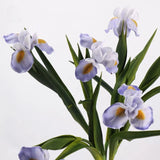 Real Touch Artificial Iris Flower Stem with Leaves – 60cm
