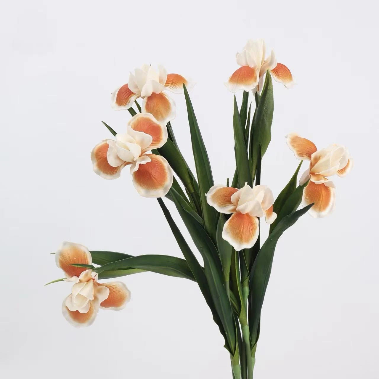 Real Touch Artificial Iris Flower Stem with Leaves – 60cm