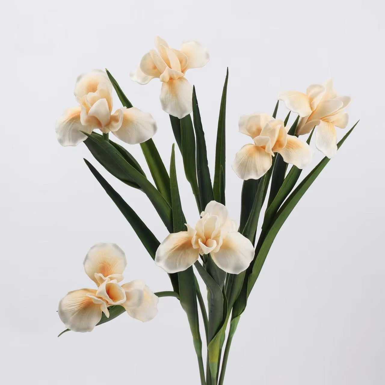 Real Touch Artificial Iris Flower Stem with Leaves – 60cm