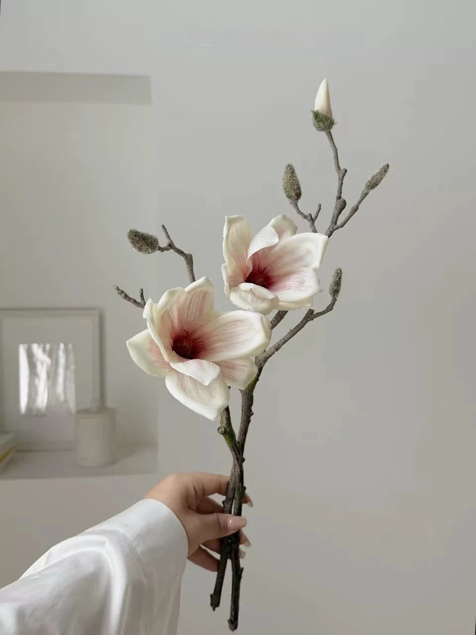 Real Touch Blush Magnolia Stem Set