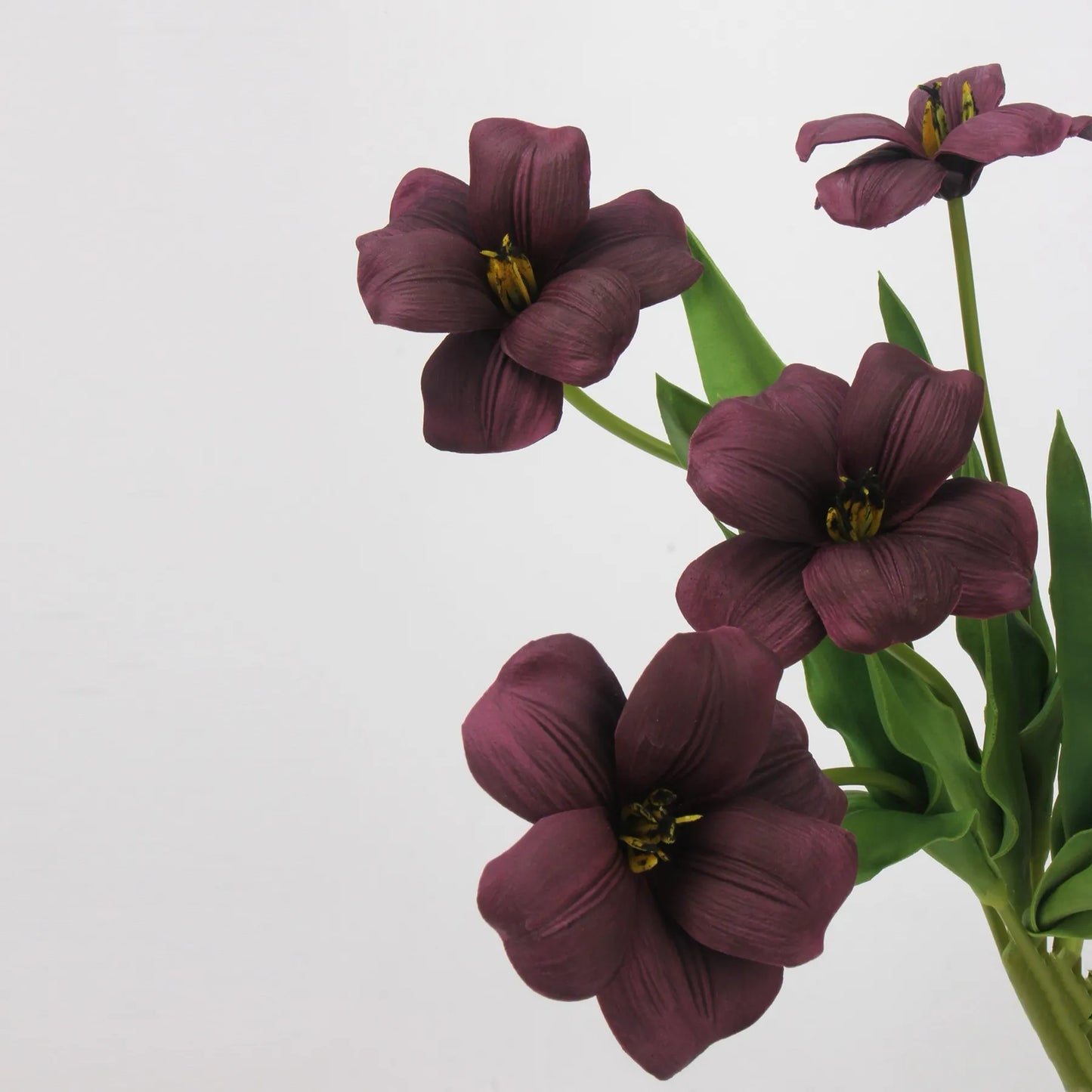 リアルタッチブラウニーチューリップステム – バーガンディ-18.9"