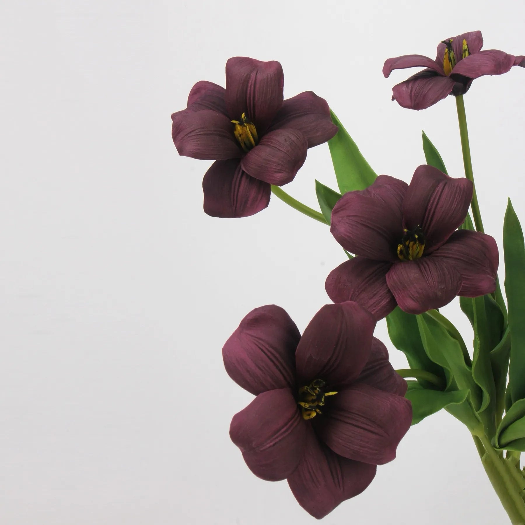 リアルタッチブラウニーチューリップステム – バーガンディ-18.9"