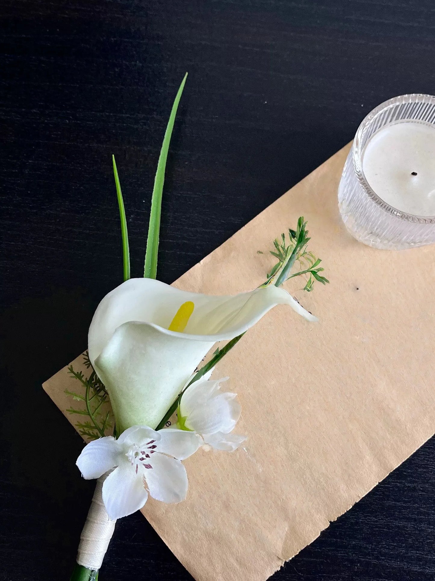 asiatic lily corsage Faux Calla Lily Corsage and Boutonniere Set – Amoria Bloom