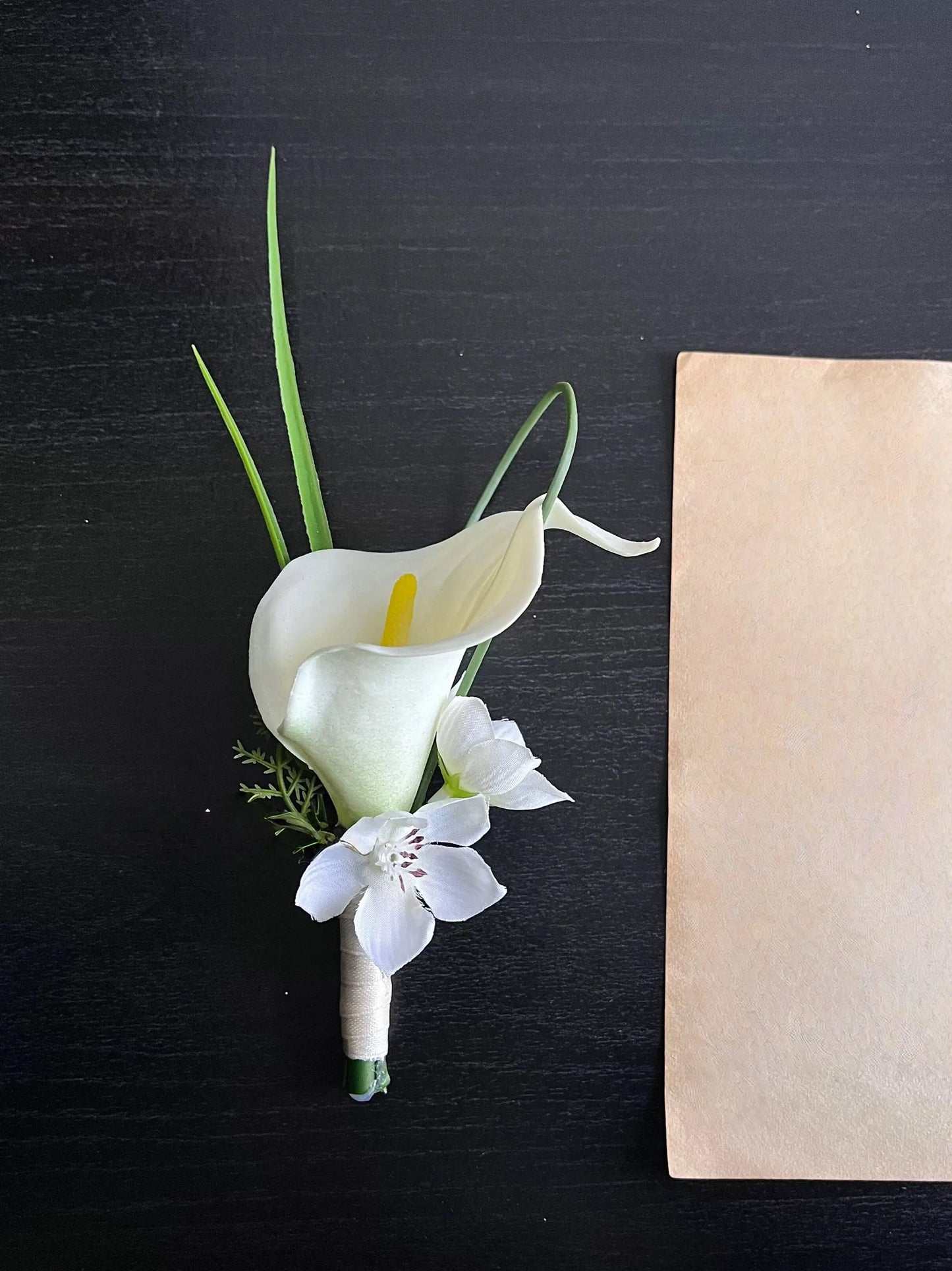 asiatic lily corsage Faux Calla Lily Corsage and Boutonniere Set – Amoria Bloom