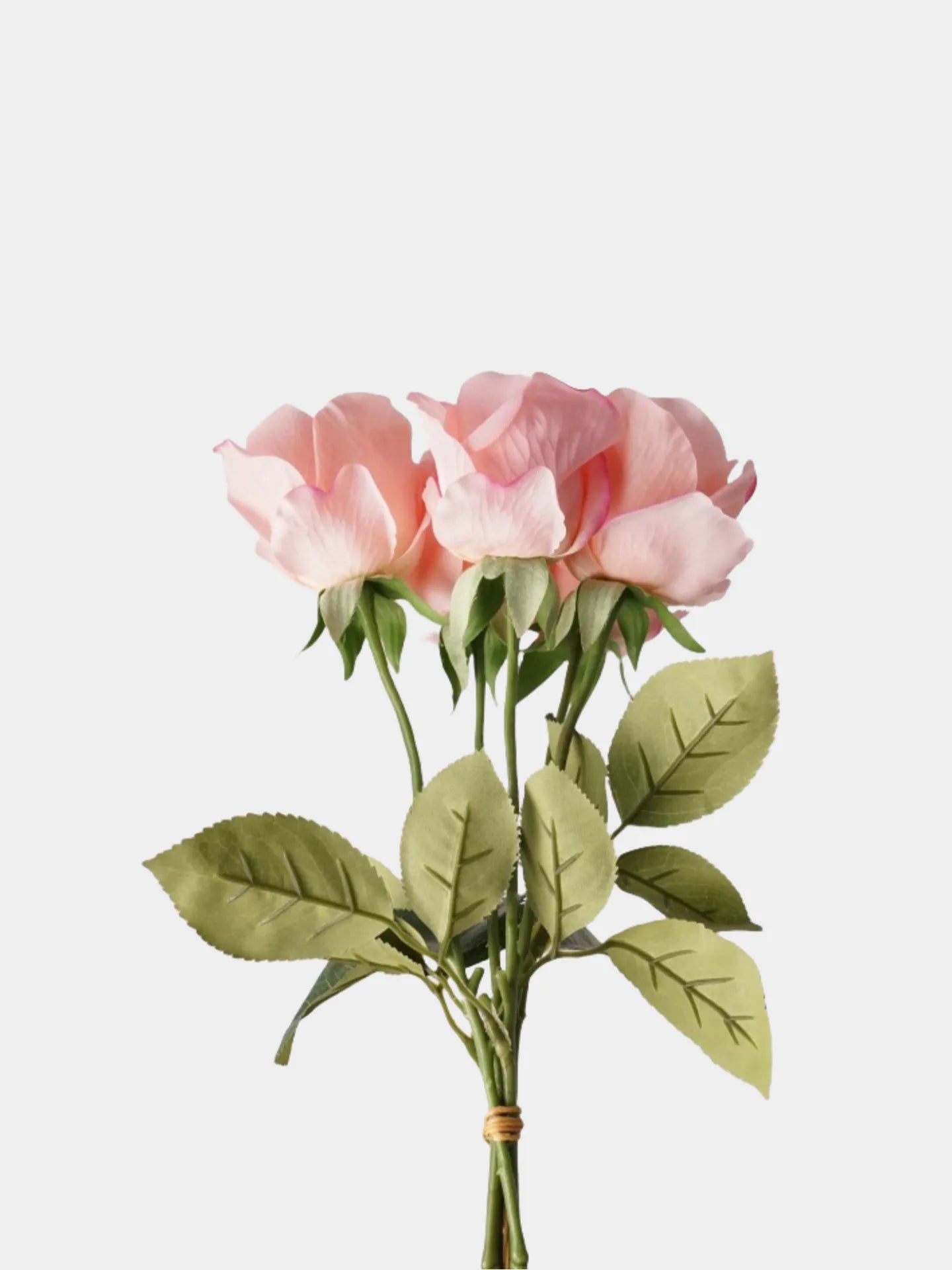 本物のような触感のダイアナバラの花束 - ピンク