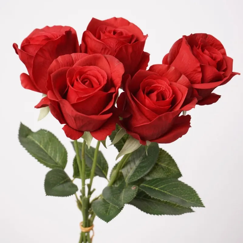 リアルタッチ ダイアナ ローズ ブーケ - 赤