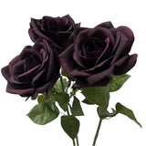 Echte Haptik Künstliche Carola-Rose in Tiefpurpur – 66 cm