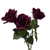 Echte Haptik Künstliche Carola-Rose in Tiefpurpur – 66 cm