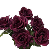 Echte Haptik Künstliche Carola-Rose in Tiefpurpur – 66 cm