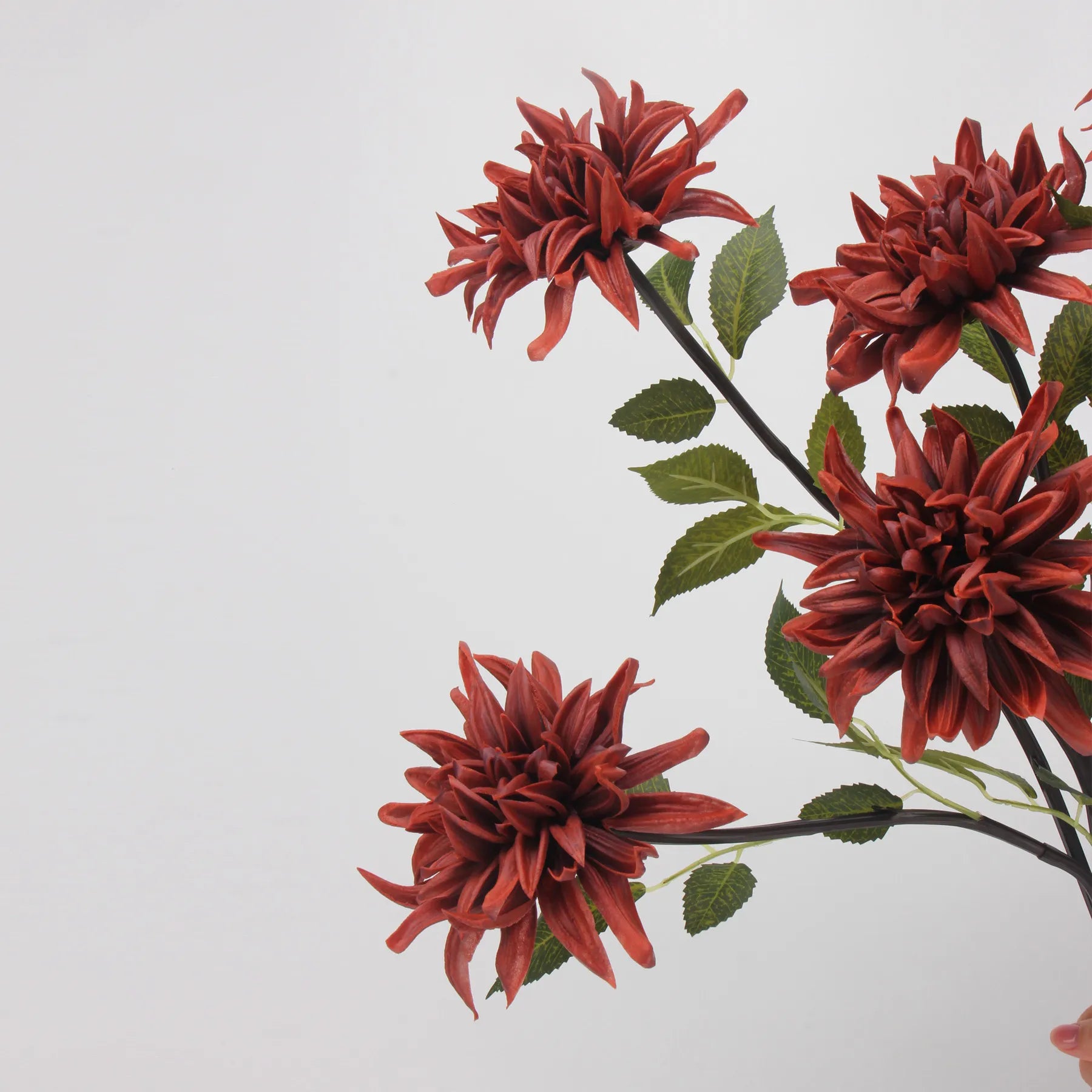 Real Touch Faux Dahlia Flower-Brick Red-20.8"