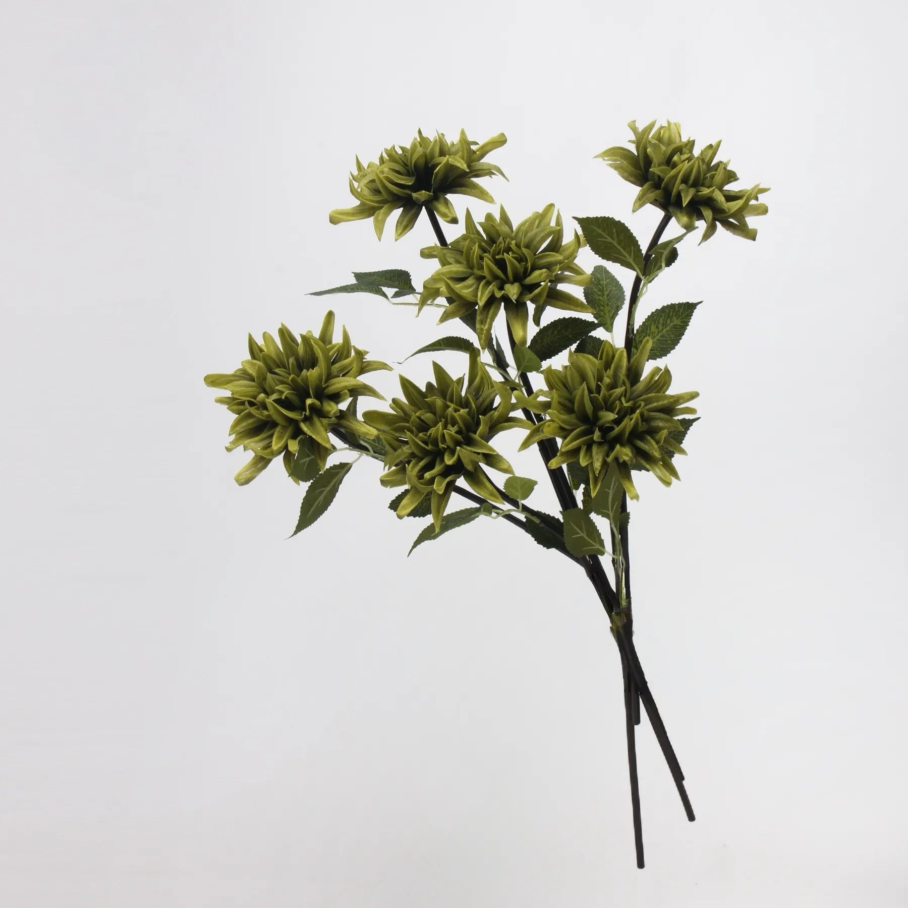 Dahlienblüte aus Kunstseide, „Real Touch“, Grün, 52,8 cm