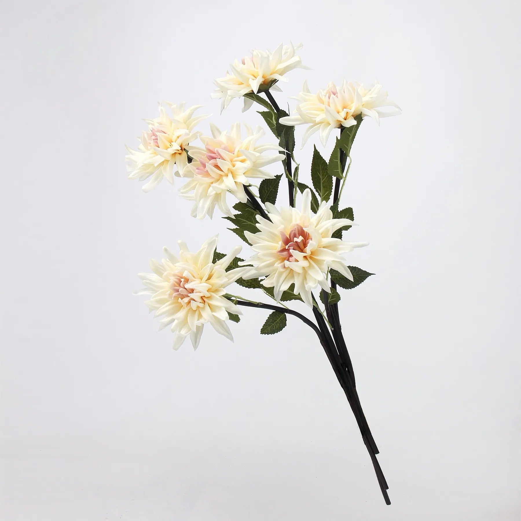 Real Touch Faux Dahlia Flower-Ivory and Pink-20.8"