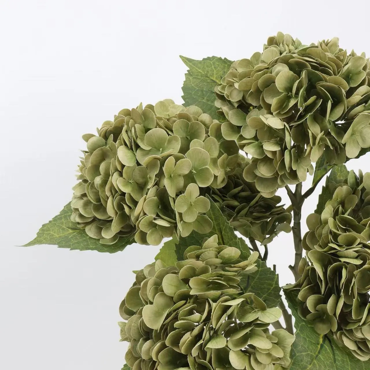 Real Touch Faux Hydrangea Stem -Green
