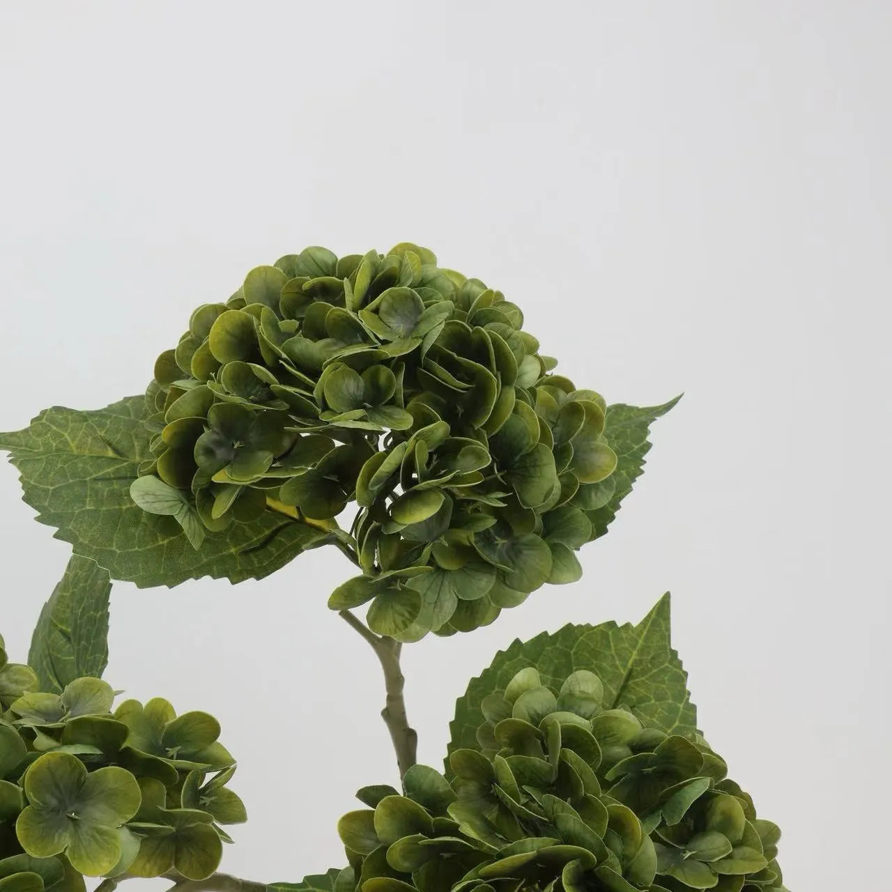 Real Touch Faux Hydrangea Stem -Green