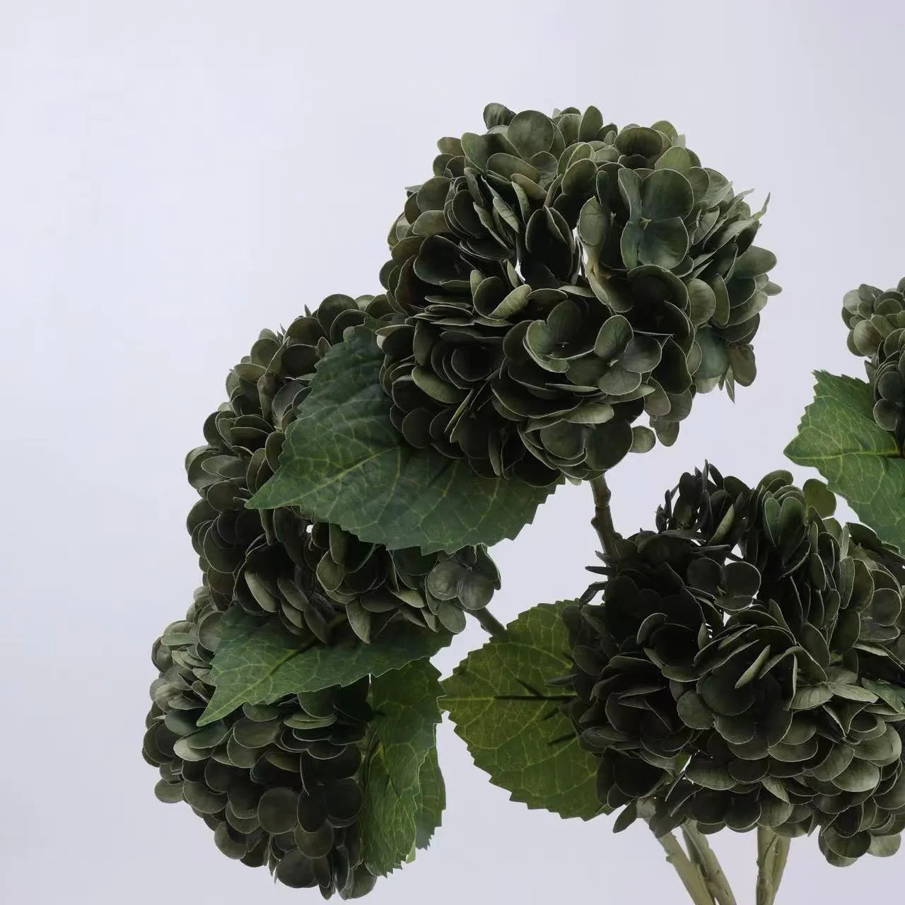 Real Touch Faux Hydrangea Stem -Green