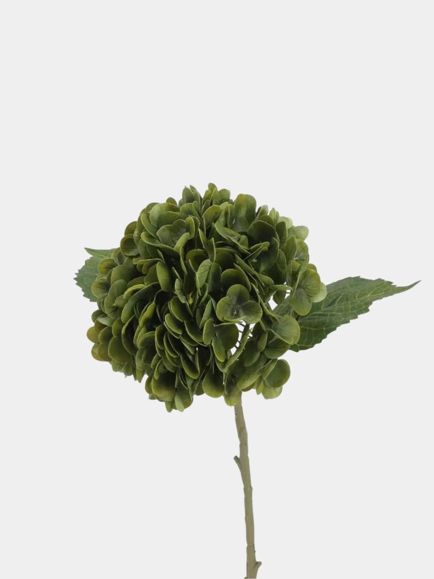 Real Touch Faux Hydrangea Stem -Green