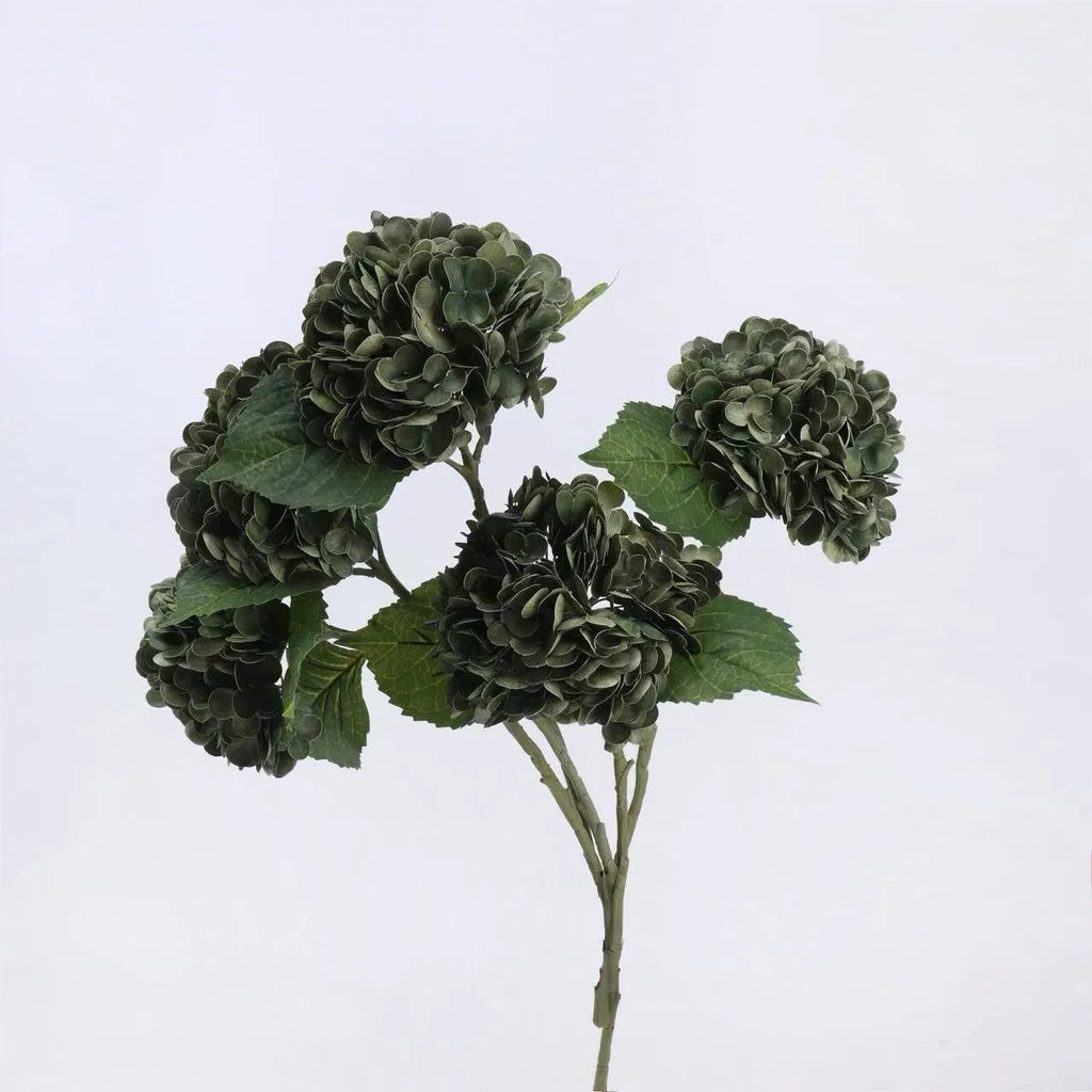 Real Touch Faux Hydrangea Stem -Green