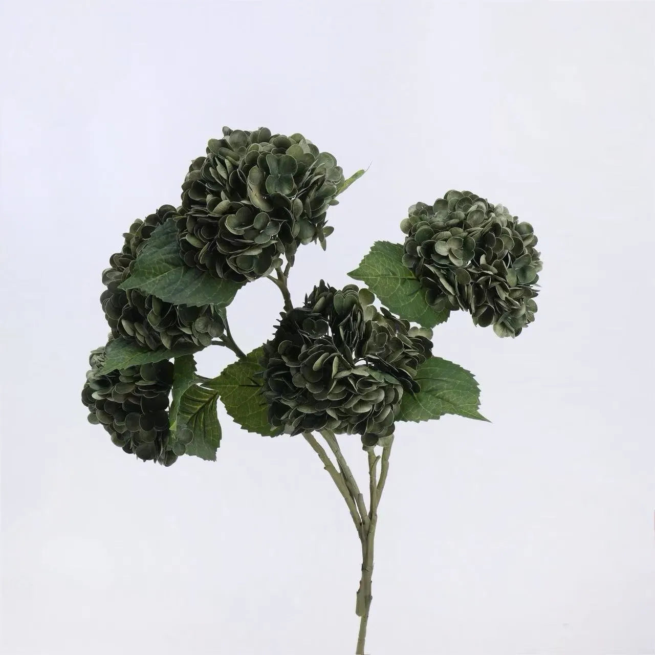 Real Touch Faux Hydrangea Stem -Green