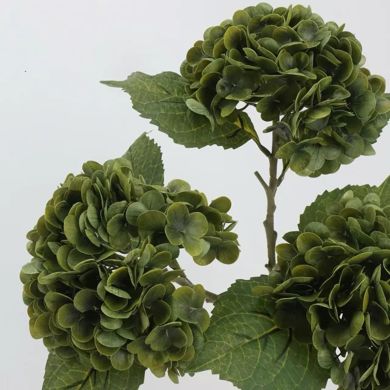 Real Touch Faux Hydrangea Stem -Green