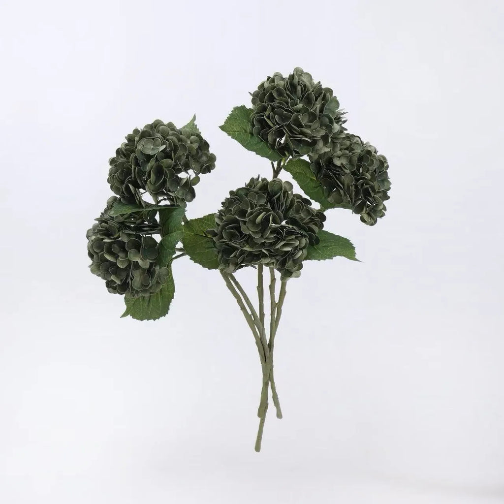 Real Touch Faux Hydrangea Stem -Green