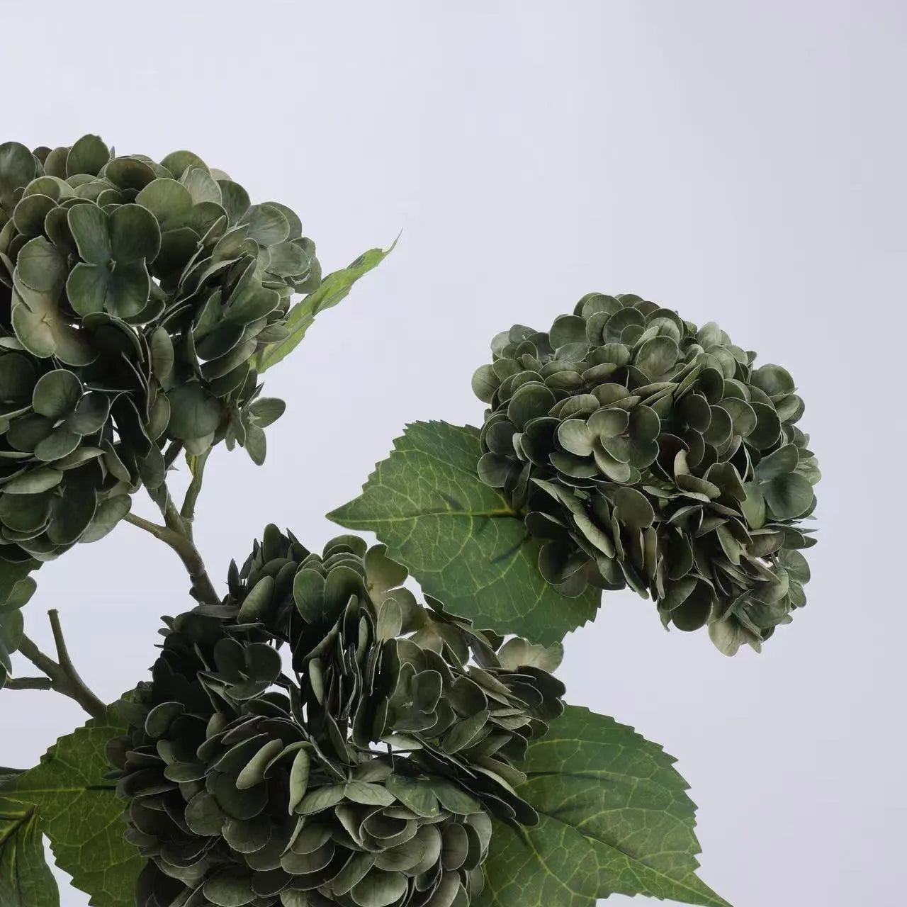 Real Touch Faux Hydrangea Stem -Green