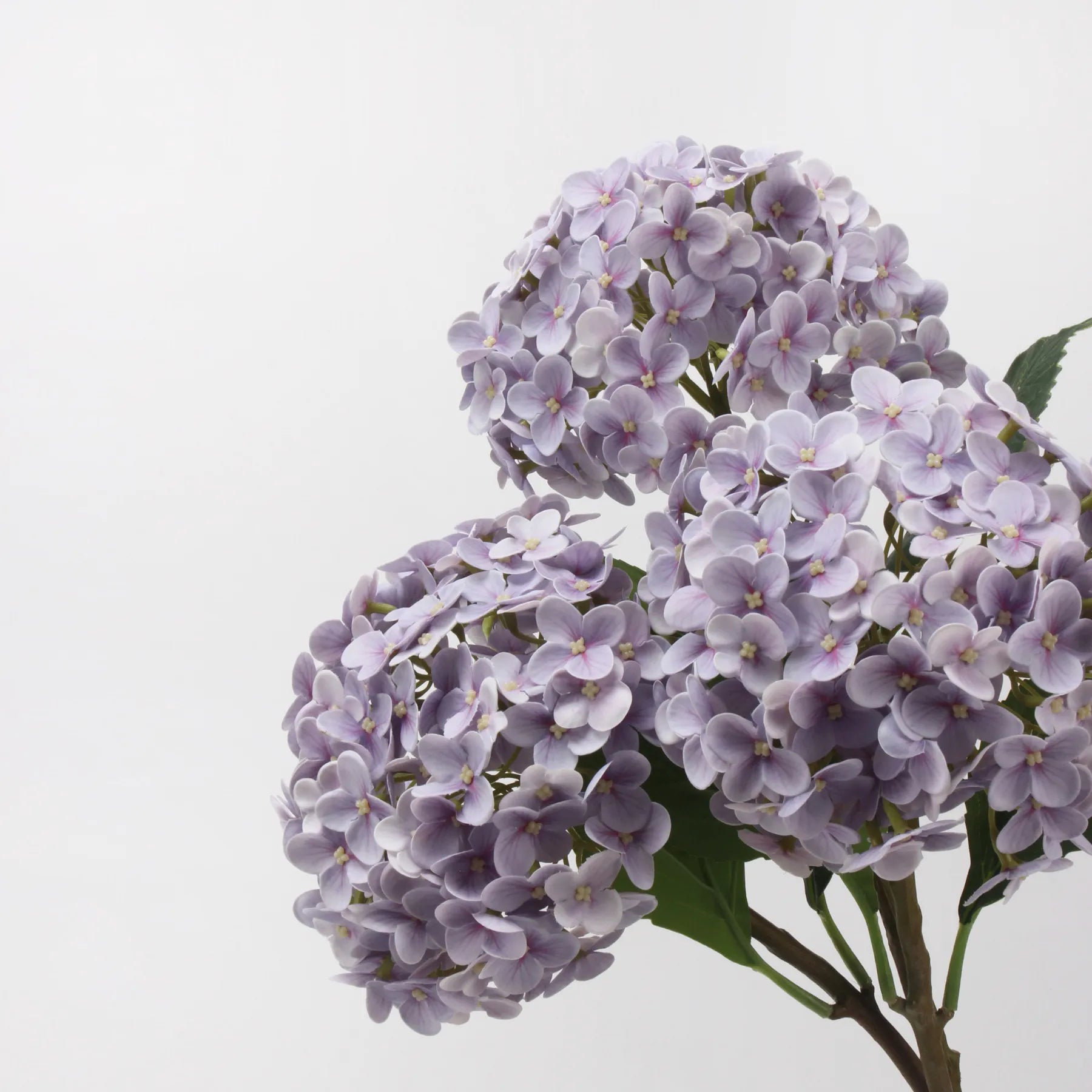 リアルタッチ フェイク アジサイ ステム - ライトパープル 20インチ