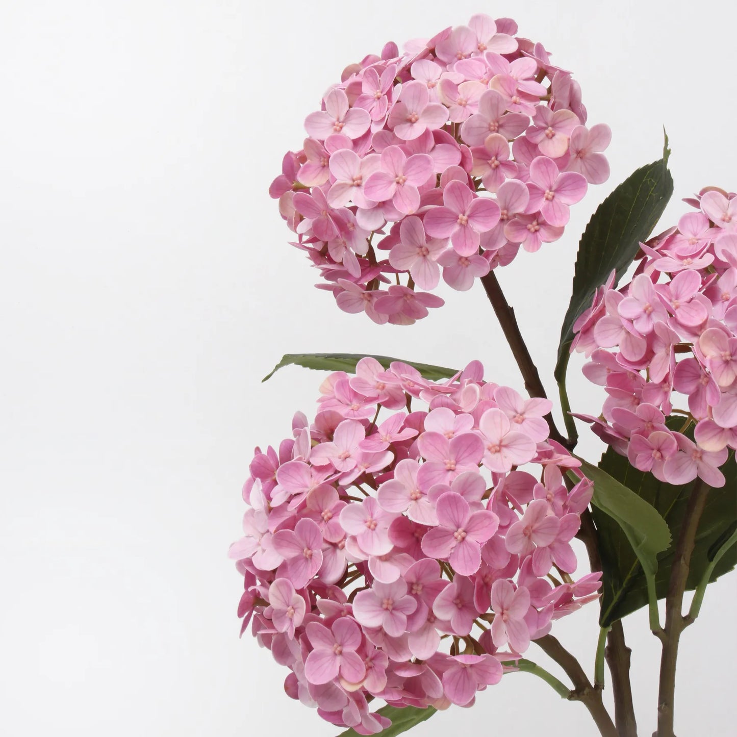 リアルタッチ フェイク アジサイ ステム - ピンク 20"