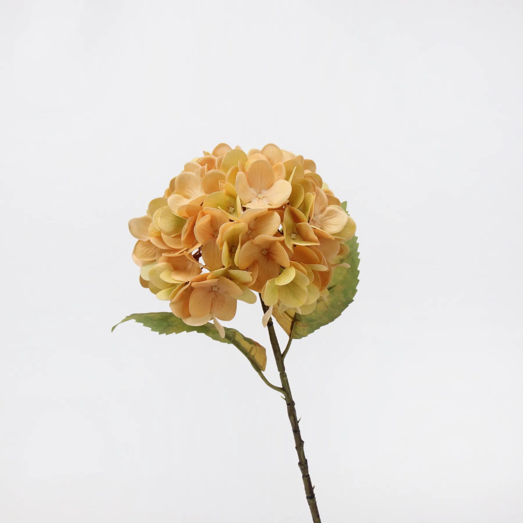 Real Touch Faux Hydrangea Stem-Saffron Yellow 22"