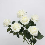 Rosenstiel aus künstlichen Rosen mit echter Haptik in Weiß – 63,5 cm