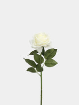 Rosenstiel aus künstlichen Rosen mit echter Haptik in Weiß – 63,5 cm