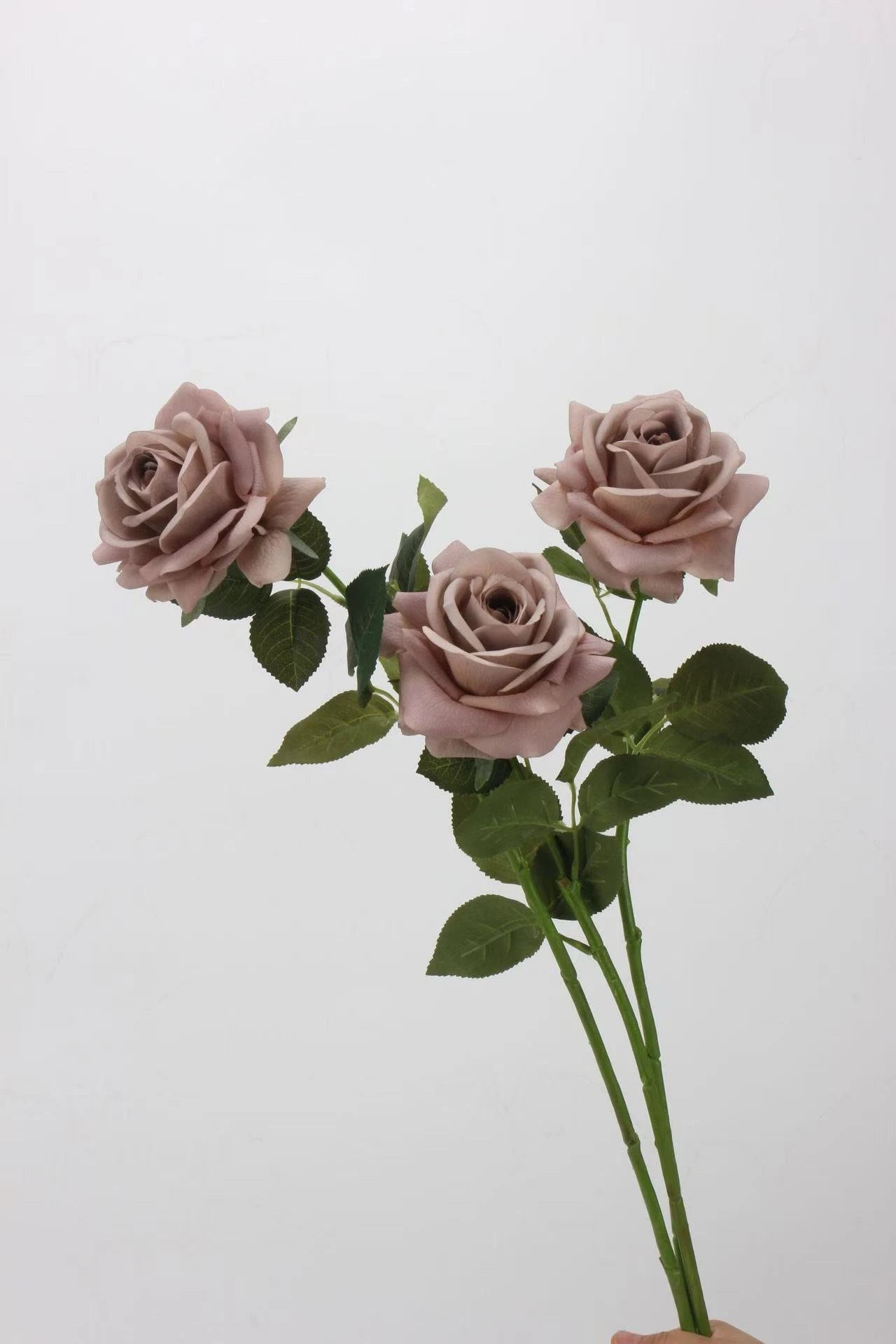 Künstliche Rose „Real Touch“ in Hellbraun – 63,5 cm