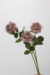 Künstliche Rose „Real Touch“ in Hellbraun – 63,5 cm