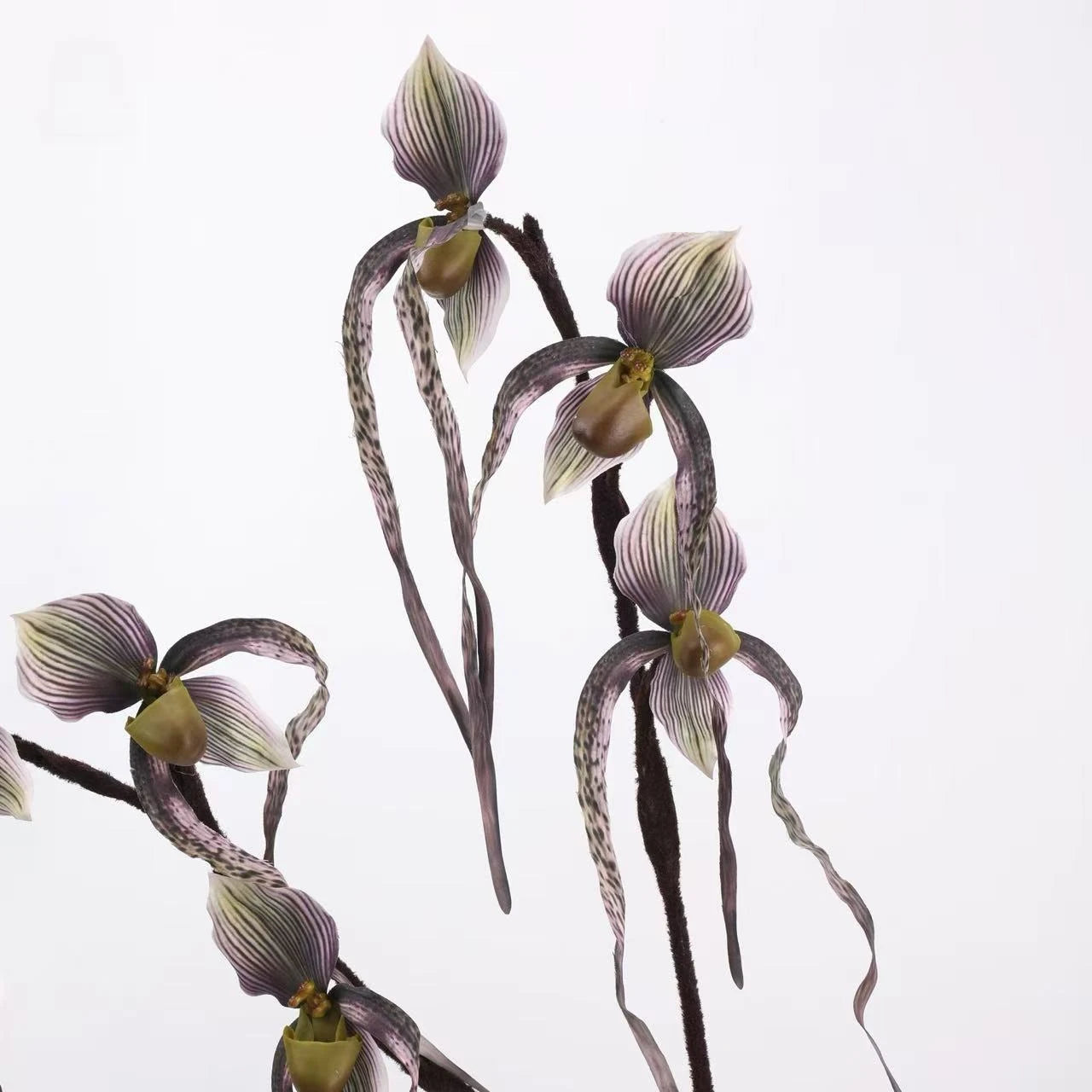 Real Touch Lady's Slipper Orchid Stem