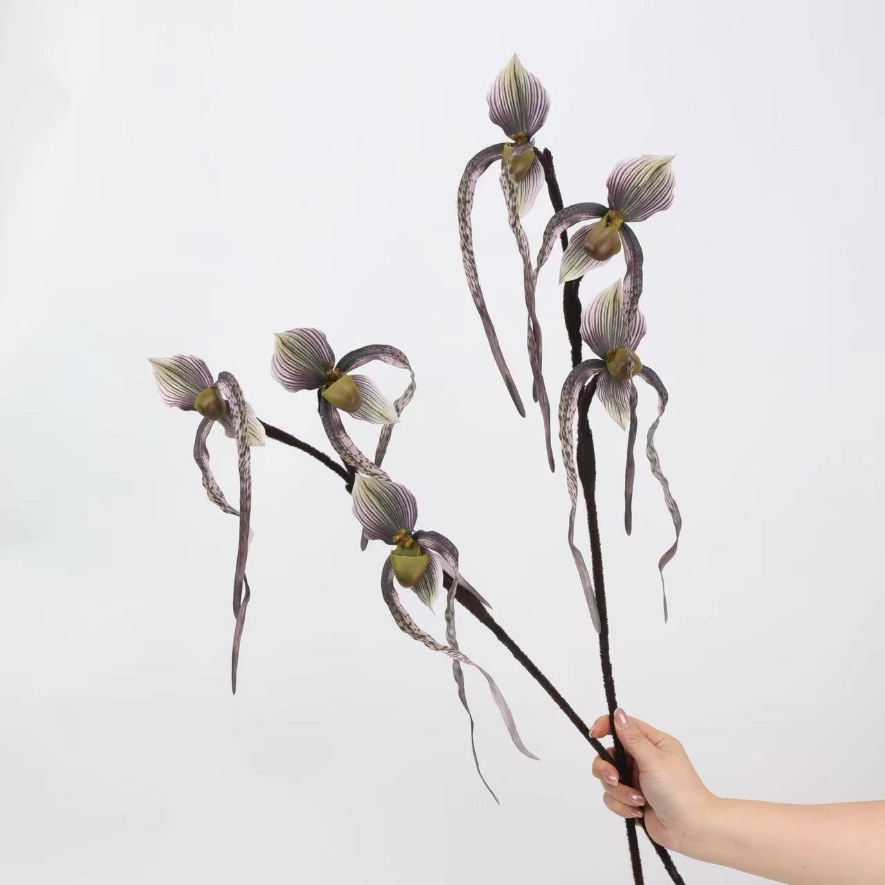 Real Touch Lady's Slipper Orchid Stem