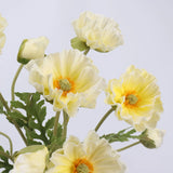 Real Touch Large Poppy Flower –Cream Yellow 22.4"