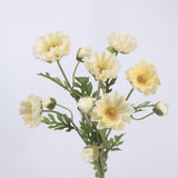 Real Touch Large Poppy Flower –Cream Yellow 22.4"