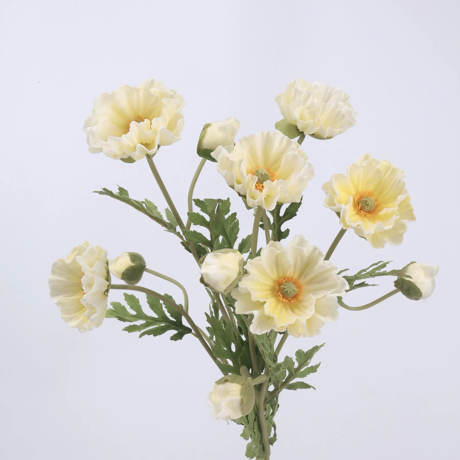 Real Touch Large Poppy Flower –Cream Yellow 22.4"