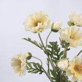 Real Touch Large Poppy Flower –Cream Yellow 22.4"