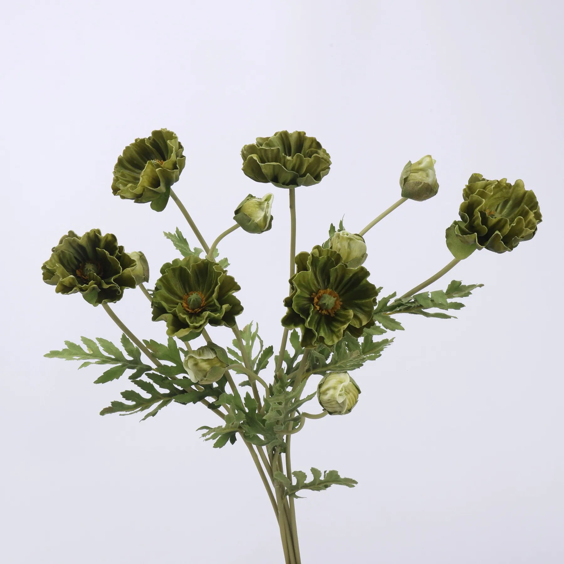 Real Touch Large Poppy Flower –Green 22.4"