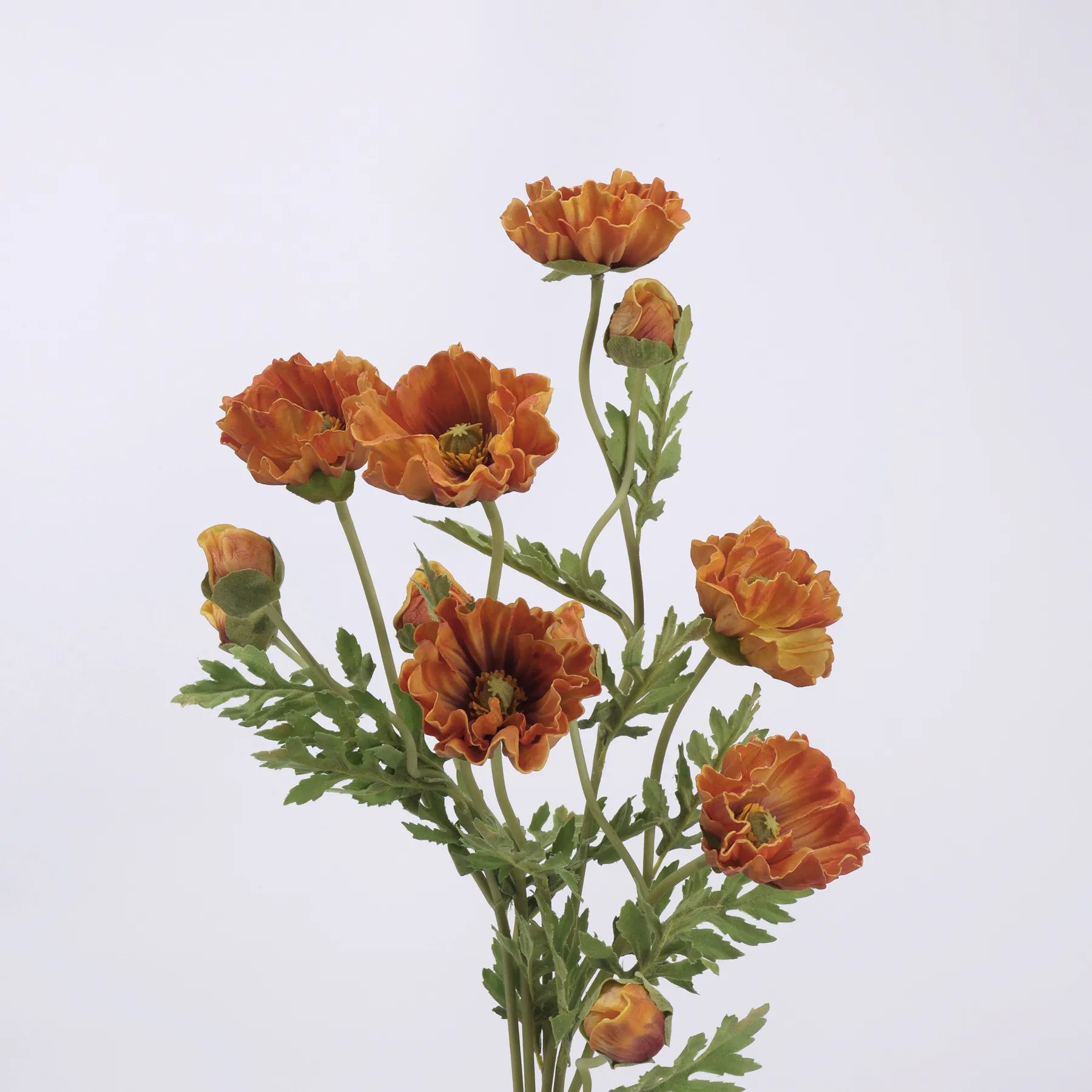 Real Touch Large Poppy Flower –Orange 22.4"