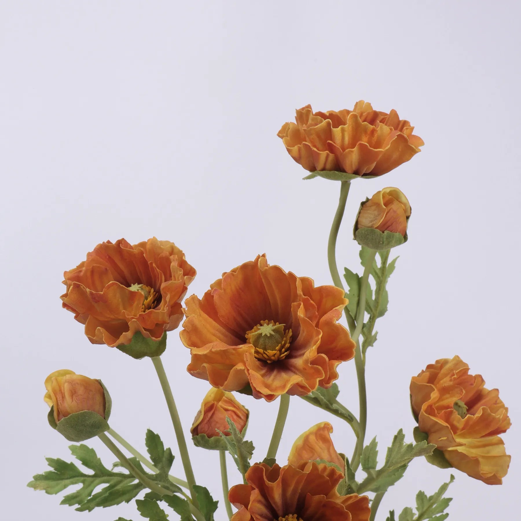 Real Touch Large Poppy Flower –Orange 22.4"