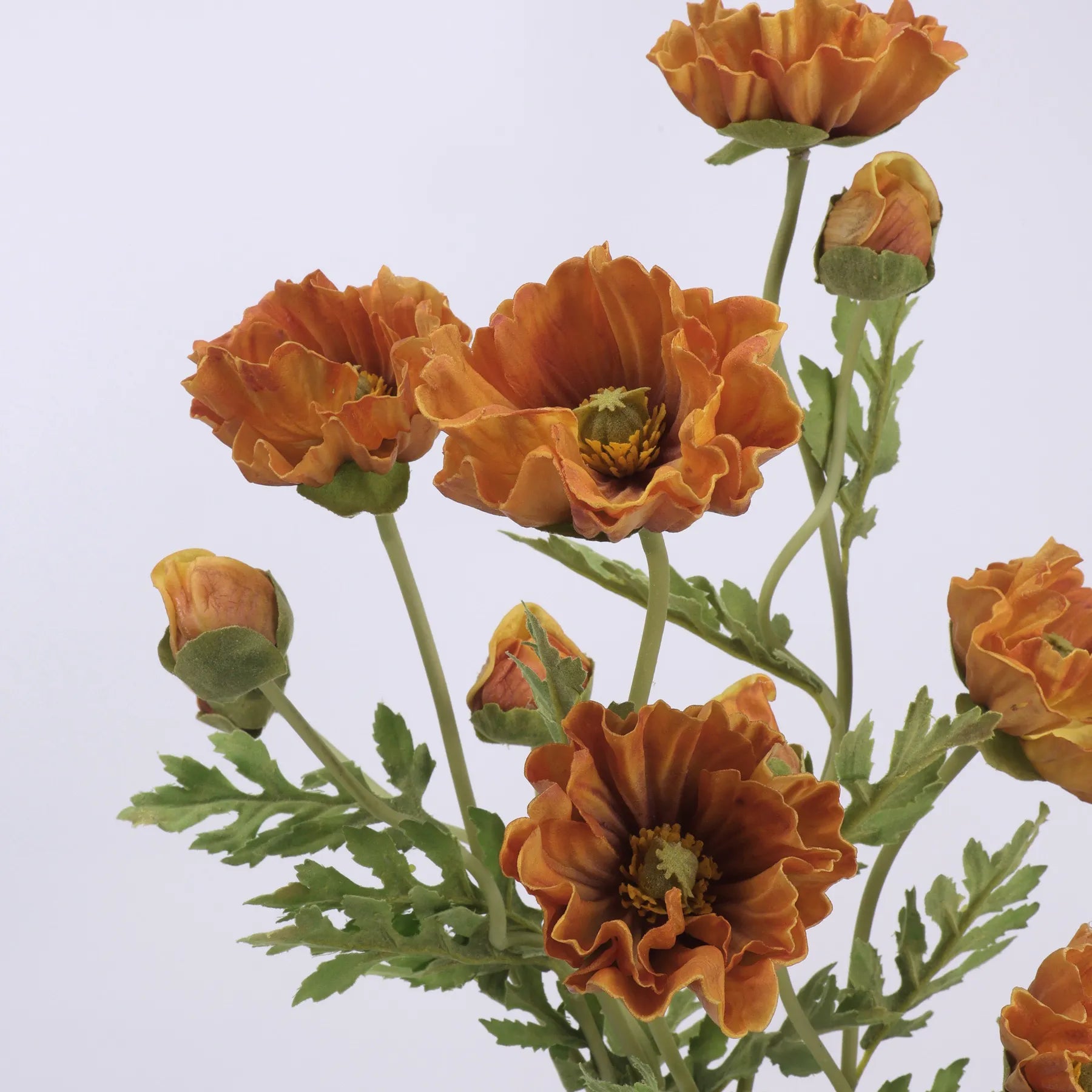 Real Touch Large Poppy Flower –Orange 22.4"