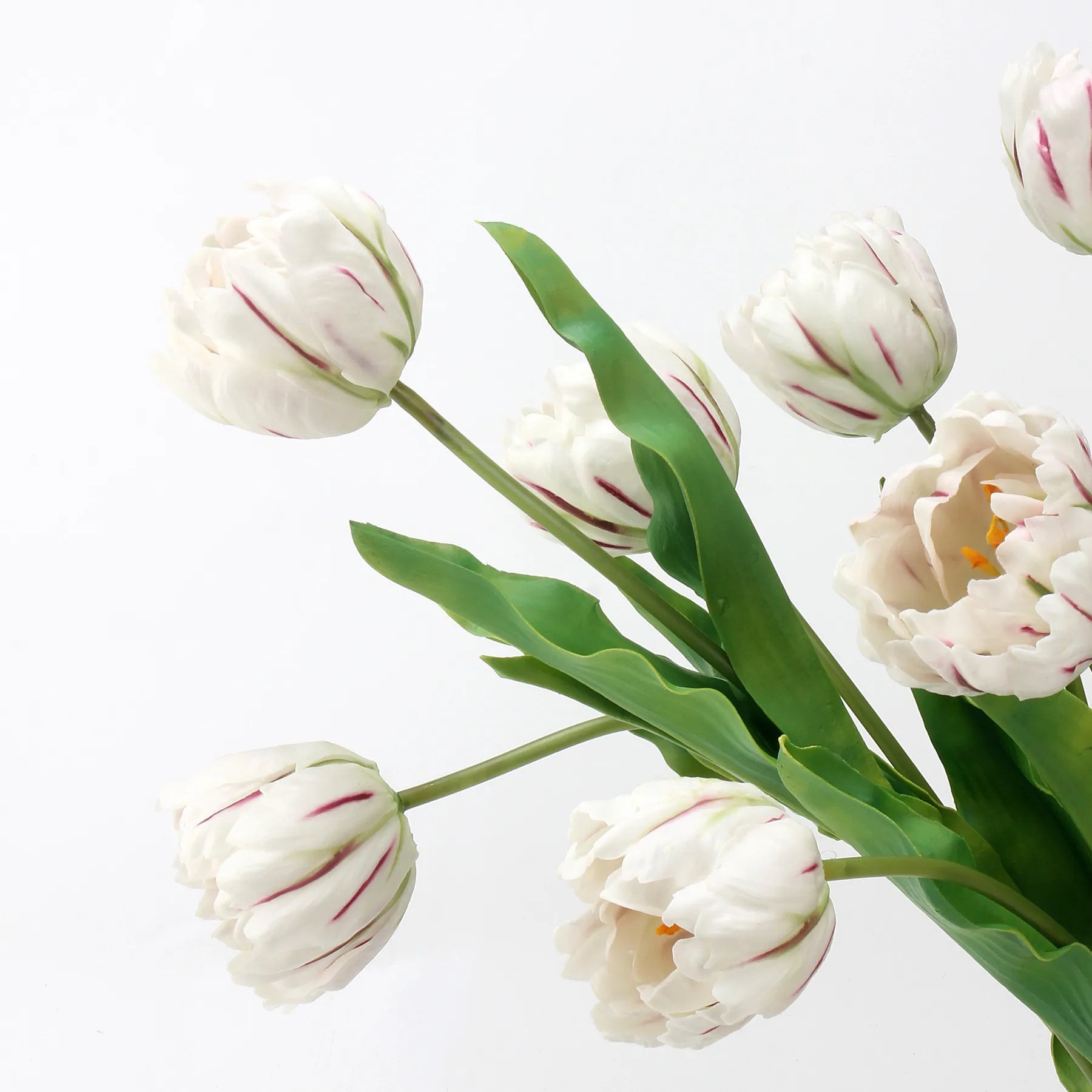 リアルタッチ パロットチューリップ フラワー – ホワイト 23.6"